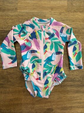 Tea Collection toddler Long-Sleeve Tropical Toucan Swim Suit